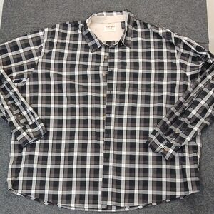 Wrangler Black and White Plaid Men's Button-Down Shirt Sz 3X